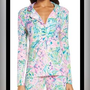 Lilly Pulitzer Pink and Blue Floral Pajama Set